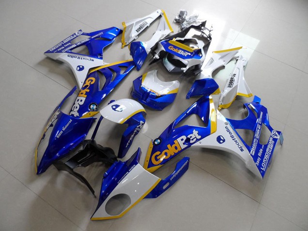 2009-2014 BMW S1000RR Motorcycle Fairings - White Yellow Blue GoldBet UK Manufacturers