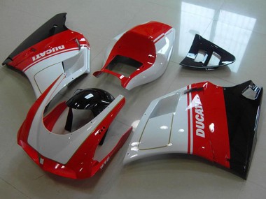 1993-2005 Ducati 916 Motorcycle Fairings - White Red Glossy Black UK Manufacturers