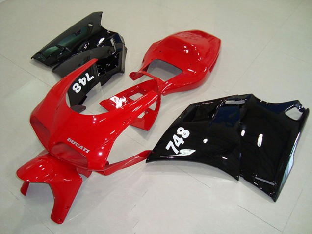 1993-2005 Ducati 748 Motorcycle Fairings - Red Glossy Black UK Manufacturers