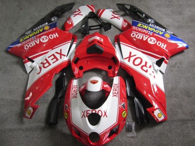 2005-2006 Ducati 749 Motorcycle Fairings - White Red Blue Glossy Black Xerox UK Manufacturers