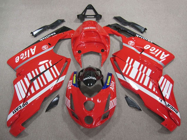 2005-2006 Ducati 749 999 Motorcycle Fairings - Red White Glossy Black Alice Sandisk UK Manufacturers