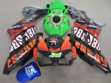 2004-2005 Honda CBR1000RR Motorcycle Fairings - Orange Green Rossi Glossy Black Repsol Rossi 46 UK Manufacturers