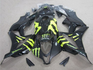 2004-2005 Honda CBR1000RR Motorcycle Fairings - Glossy Black Yellow Monster UK Manufacturers