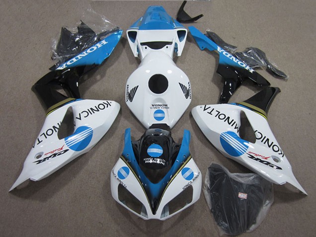 2006-2007 Honda CBR1000RR Motorcycle Fairings - White Light Blue Glossy Black Konica Minolta UK Manufacturers