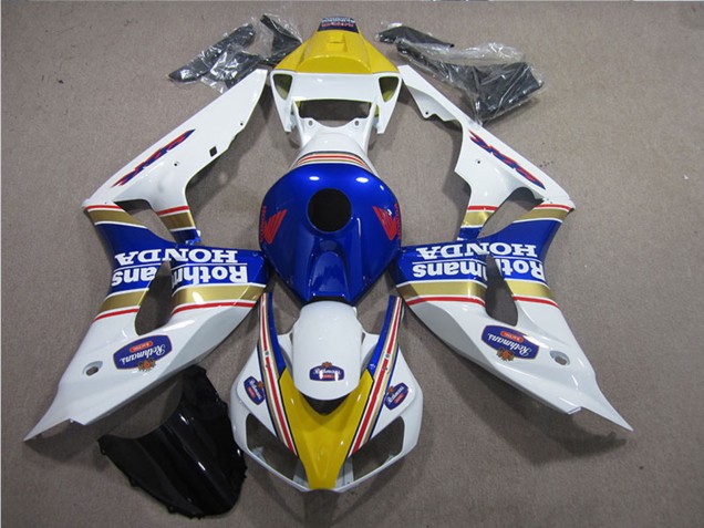 2006-2007 Honda CBR1000RR Motorcycle Fairings - White Blue Yellow Gold Rothmans UK Manufacturers