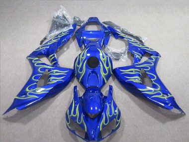 2006-2007 Honda CBR1000RR Motorcycle Fairings - Blue Green Flame UK Manufacturers
