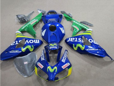 2006-2007 Honda CBR1000RR Motorcycle Fairings - Blue Green Yellow MoviStar Castrol UK Manufacturers