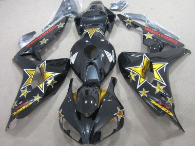 2006-2007 Honda CBR1000RR Motorcycle Fairings - Glossy Black Gold Star Energy Drink UK Manufacturers
