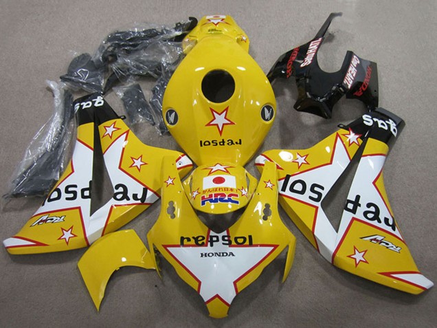2008-2011 Honda CBR1000RR Motorcycle Fairings - Yellow White Glossy Black Star Repsol HRC UK Manufacturers