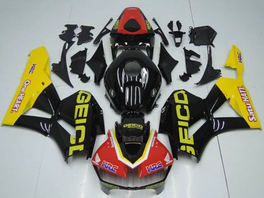 2012-2016 Honda CBR1000RR Motorcycle Fairings - Red Yellow Glossy Black HRC One Heart GEICO UK Manufacturers