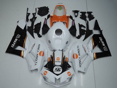 2012-2016 Honda CBR1000RR Motorcycle Fairings - White Orange Glossy Black Konica Minolta 56 UK Manufacturers