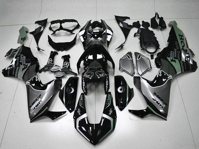 2017-2023 Honda CBR1000RR Motorcycle Fairings - Silver Glossy Black HRC UK Manufacturers