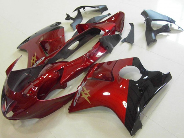 1996-2007 Honda CBR1100XX Blackbird Motorcycle Fairings - Candy Red Glossy Black UK Manufacturers