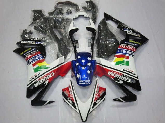 2013-2015 Honda CBR500R Motorcycle Fairings - White Red Blue Glossy Black Star Carrera Lee DENSO EuroBet UK Manufacturers