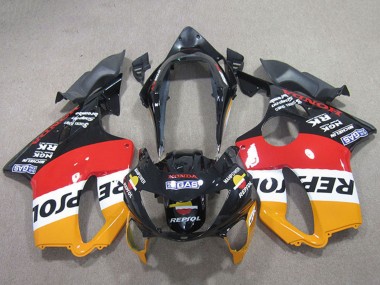 1999-2000 Honda CBR600 F4 Motorcycle Fairings - Orange White Red Glossy Black Repsol UK Manufacturers