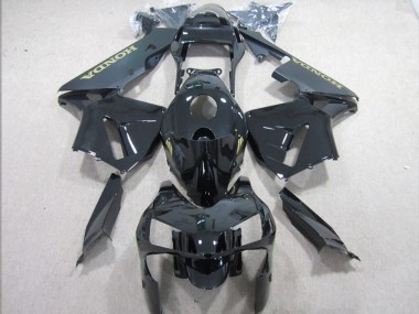 2003-2004 Honda CBR600RR Motorcycle Fairings - Glossy Black Matte Black Gold Decal UK Manufacturers