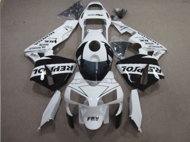 2003-2004 Honda CBR600RR Motorcycle Fairings - White Glossy Black Repsol UK Manufacturers