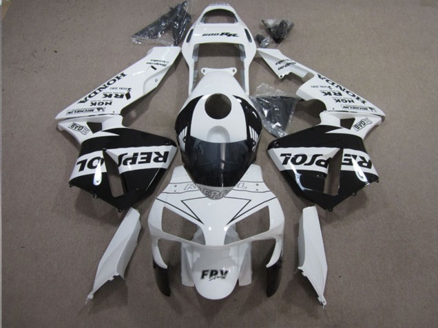 2003-2004 Honda CBR600RR Motorcycle Fairings - White Glossy Black Repsol UK Manufacturers