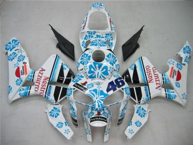 2005-2006 Honda CBR600RR Motorcycle Fairings - White Blue Red Nastro Azzurro 46 UK Manufacturers
