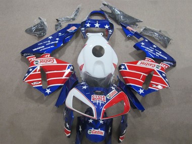2005-2006 Honda CBR600RR Motorcycle Fairings - White Red Blue Cycle World Castrol UK Manufacturers