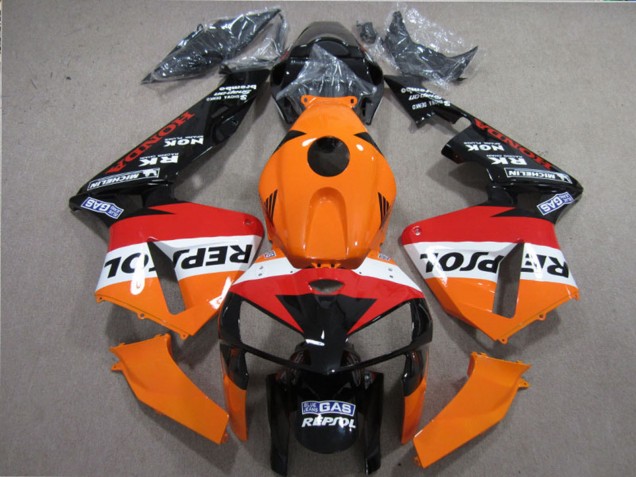 2005-2006 Honda CBR600RR Motorcycle Fairings Kits - Orange White Red Glossy Black Repsol UK Manufacturers