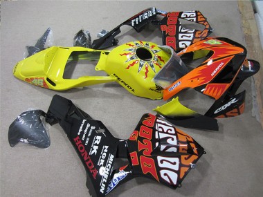 2005-2006 Honda CBR600RR Motorcycle Fairings - Black Orange Yellow Rossi Repsol UK Manufacturers