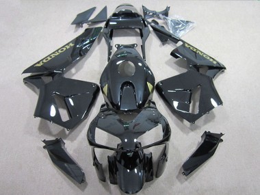 2005-2006 Honda CBR600RR Motorcycle Fairings - Glossy Black Gold Decal UK Manufacturers