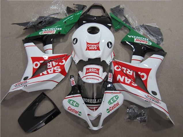 2007-2008 Honda CBR600RR Motorcycle Fairing - White Red Green San Carlo UK Manufacturers