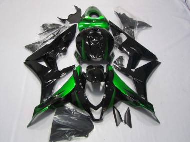 2007-2008 Honda CBR600RR Motorcycle Fairings Kits - Green Glossy Black UK Manufacturers