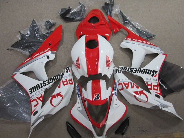 2007-2008 Honda CBR600RR Motorcycle Fairings - White Red Pramac Bridgestone UK Manufacturers