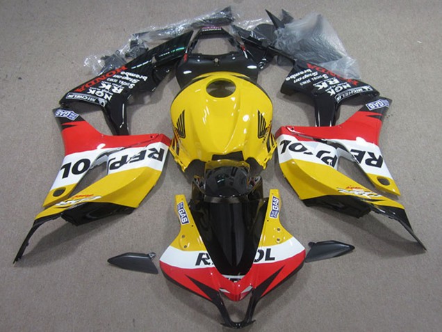 2007-2008 Honda CBR600RR Motorcycle Fairings - Yellow White Red Glossy Black Repsol UK Manufacturers
