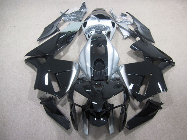 2007-2008 Honda CBR600RR Bike Fairings - Silver Glossy Black UK Manufacturers
