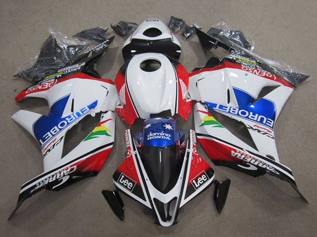 2009-2012 Honda CBR600RR Motorcycle Fairings - White Red Blue EuroBet Lee UK Manufacturers