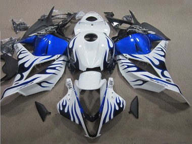2009-2012 Honda CBR600RR Motorcycle Fairings - White Blue Flame UK Manufacturers