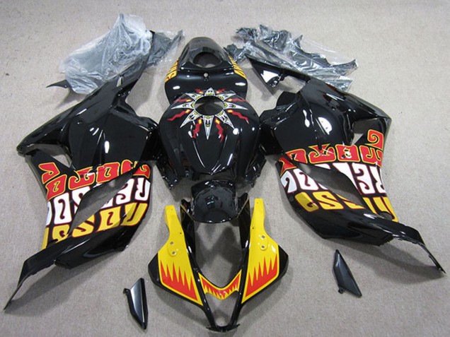 2009-2012 Honda CBR600RR Motorcycle Fairings - Yellow Glossy Black Red Rossi UK Manufacturers