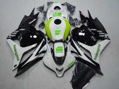 2009-2012 Honda CBR600RR Motorcycle Fairing - White Green Glossy Black Hannspree UK Manufacturers