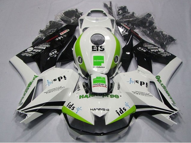 2013-2023 Honda CBR600RR Motorcycle Fairings - White Green Glossy Black Hannspree ETS UK Manufacturers