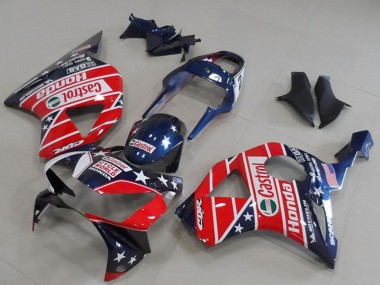 2002-2003 Honda CBR900RR 954 Motorcycle Fairings - Blue Red Cycle World Castrol UK Manufacturers