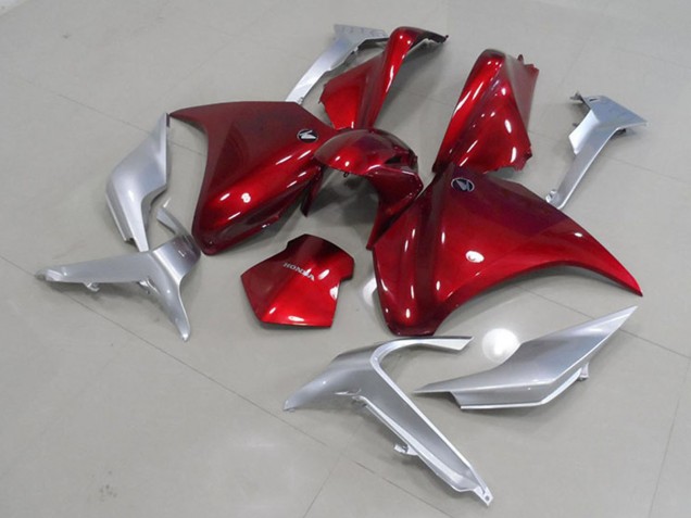 2010-2014 Honda VFR 1200 Motorcycle Fairings - Silver Red UK Manufacturers