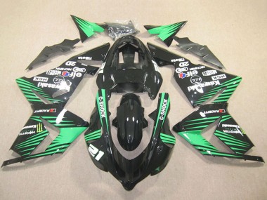 2004-2005 Kawasaki ZX10R Motorcycle Fairings - Black Green C-Shock Monster UK Manufacturers