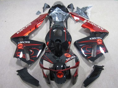 2004-2005 Kawasaki ZX10R Motorcycle Fairings - Black Red Racardi UK Manufacturers