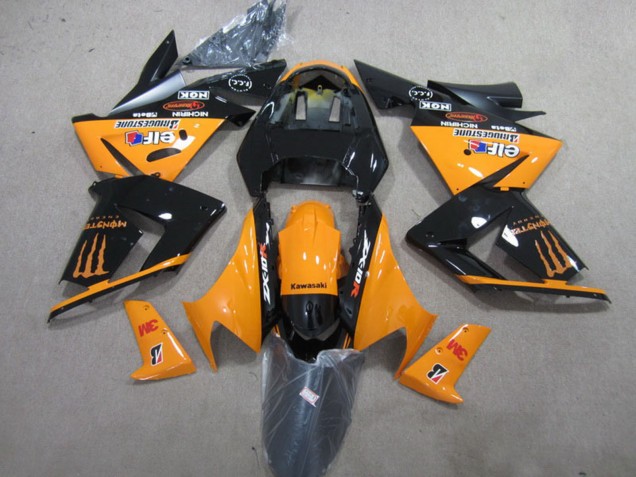 2004-2005 Kawasaki ZX10R Motorcycle Fairings - Orange Glossy Black 3M Monster UK Manufacturers
