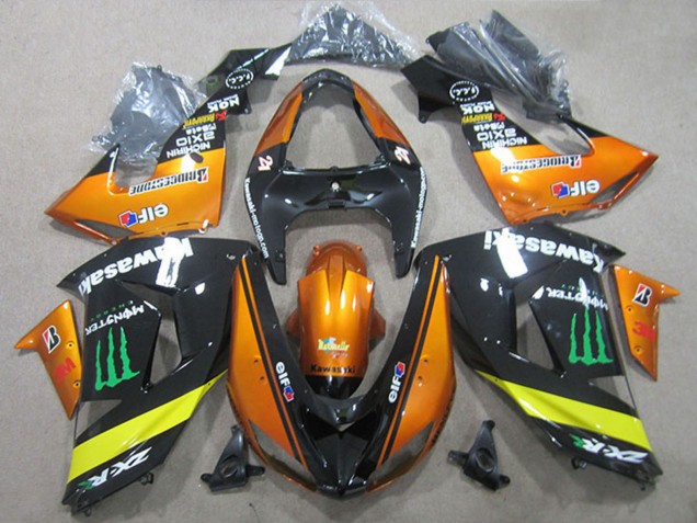 2006-2007 Kawasaki ZX10R Motorcycle Fairings - Orange Yellow Glossy Black Green Monster UK Manufacturers