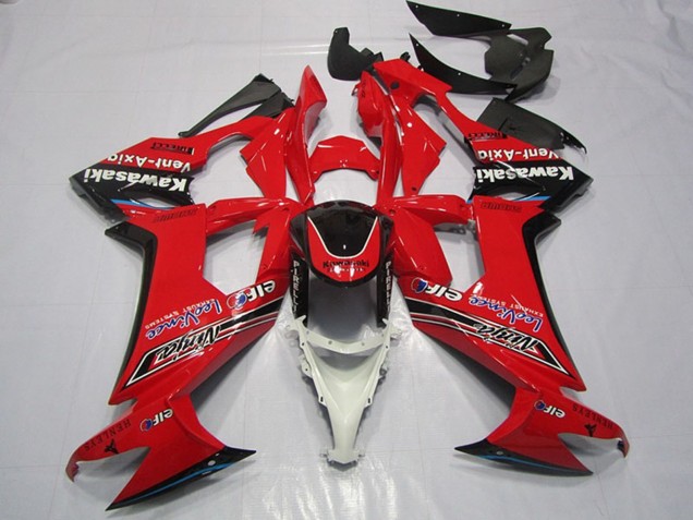 2008-2010 Kawasaki ZX10R Motorcycle Fairings - Red Glossy Black Elf Vent-Axia UK Manufacturers