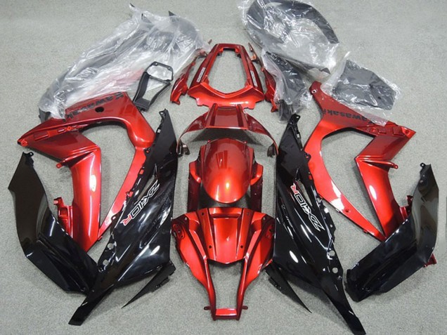 2011-2015 Kawasaki ZX10R Motorcycle Fairing - Red Glossy Black UK Manufacturers