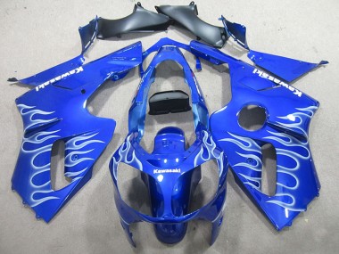 2002-2006 Kawasaki ZX12R Motorcycle Fairings - Blue White Flame UK Manufacturers