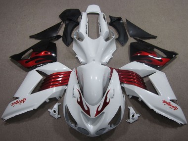 2006-2011 Kawasaki ZX14R ZZR1400 Motorcycle Fairings - White Red Black UK Manufacturers