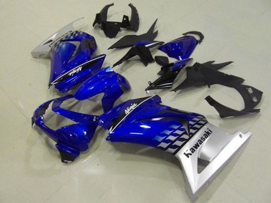 2008-2012 Kawasaki ZX250R Motorcycle Fairings - Blue Silver UK Manufacturers
