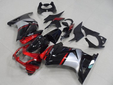 2008-2012 Kawasaki ZX250R Motorcycle Fairings - Red Silver Glossy Black UK Manufacturers