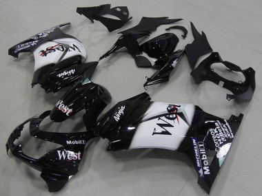 2008-2012 Kawasaki ZX250R Motorcycle Fairings - Glossy Black White West UK Manufacturers